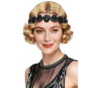 BABEYOND Flapper Headpiece for Women - Roaring 20s Headband 1920s Gatsby Headpiece Vintage Accessories for Women Black