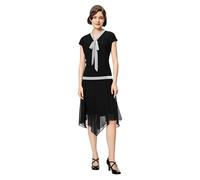 BABEYOND Gatsby Dress for Women - Chiffon Flapper Dress Low-Waist 1920s Roaring 20s Great Gatsby Party, Black, 14