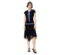 BABEYOND Gatsby Dress for Women - Chiffon Flapper Dress Low-Waist 1920s Roaring 20s Great Gatsby Party, Navy Blue, 6