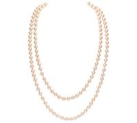 BABEYOND Gatsby Long Knot Pearl Necklace 1920s Flapper Imitation Pearls Necklace Champagne