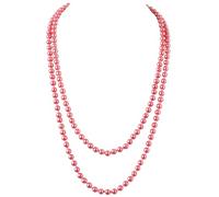 BABEYOND Gatsby Long Knot Pearl Necklace 1920s Flapper Imitation Pearls Necklace WineRed