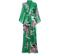 BABEYOND Kimono Dressing Gown Peacock Kimono Robe Kimono Cardigans for Women Wedding Girl's Bonding Party Pyjamas 135cm (Green)