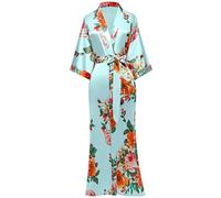 BABEYOND Kimono Robe Long Floral Bridesmaid Wedding Bachelorette Party Robe 53" - - One Size