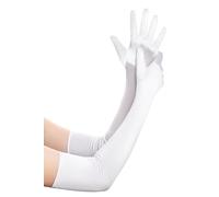 BABEYOND Long Evening Gloves Satin Elbow Gloves Bridal Fancy Dress Gloves Wedding Prom Opera Gloves 1920s Style for Women (Long Smooth 55cm/White)
