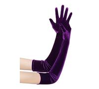BABEYOND Long Opera Party Gloves - 1920s Flapper Gatsby Accessories Velvet Elbow Gloves, Dark Purple, One Size