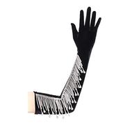 BABEYOND Long Opera Party Gloves 1920s Flapper Gatsby Accessories Velvet Stretchy Elbow Gloves, Y-black, One Size