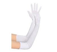 BABEYOND Long Opera Party Gloves - 1920s Flapper Gatsby Costume Accessories Velvet Tea Party Elbow Gloves, White, One Size