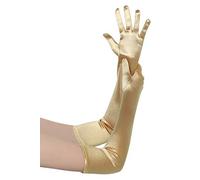 BABEYOND Long Satin Elbow Gloves - Bridal & Fancy Dress Gloves for Women (A-Smooth 52cm/Gold)