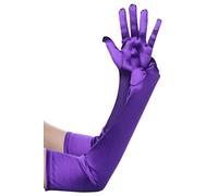 BABEYOND Purple Satin Long Evening Gloves for Women (One Size)