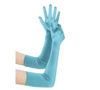 BABEYOND Skyblue Satin Long Evening Gloves for Women - Medium Size - Adult Women, Formal Event Attendees