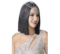 BABEYOND Women's 1920s Crystal Rhinestone Flapper Headpiece Costume Accessory Vintage Jewelry Chains Cap