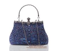 BABEYOND Womens 1920S Flapper Clutch Gatsby Pearl Handbag Roaring 20S Evening Clutch Beaded Bag 1920S Gatsby Costume Accessories (Blue)