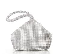 BABEYOND Women's Beaded Clutch Evening Bags Vintage Elegant Triangle Purse for 1920s Party Prom Wedding, Silver2, One Size
