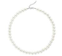 BABEYOND Women's Classic White Pearl Necklace, 10mm Round Imitation Pearls, Alloy Chain, 18.5"/47cm, Formal Occasion & Gifting