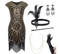 BABEYOND Women's Flapper Dresses 1920s Beaded Fringed Great Gatsby Dress