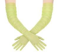 BABEYOND Women's Long Opera Gloves - Soft Stretchy Mesh Tulle Elegant Wedding & Evening Gloves for Vintage, Prom, Cocktail Party，Carnivals and Christmas Celebrations LightGreen