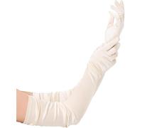 BABEYOND Women's Long Satin Gloves Elbow Length 1920s Flapper Gloves for Great Gatsby Party Prom Opera Vintage Themed Events Champagne