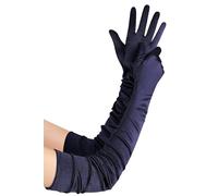 BABEYOND Women's Long Satin Gloves Elbow Length 1920s Flapper Gloves for Great Gatsby Party Prom Opera Vintage Themed Events Navyblue