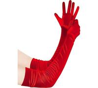 BABEYOND Women's Long Satin Gloves Elbow Length 1920s Flapper Gloves for Great Gatsby Party Prom Opera Vintage Themed EventsRed