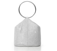 BABEYOND Women's Rhinestone Clutch Evening Bags Sparkly Glitter Triangle Purse for 1920s Party Prom Wedding, Silver5, One Size, Western
