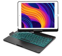 BABG Keyboard Case for iPad 6th/5th 9.7inch, iPad Pro 9.7, iPad Air 2, iPad Air 1,360°Swivel,7 Use Modes,Backlight- Matt Black