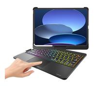 BABG TouchPad Keyboard Case for iPad 10th Generation&iPad 11th(A16,2025),iPad Air 11（M3,M2/iPad Pro 11 inch Keyboard&iPad Air 5th/Air 4th Keyboard, 360°Swivel,7 Use Modes,Rainbow Backlight- Black