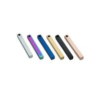 Babhlora Stainless Steel Cubic Column 40 * 5 * 5mm Necklace Engraved Material, Long Strip Titanium Steel Pendant 1pc(Rose gold)