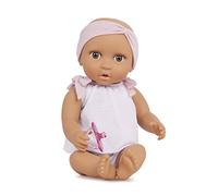 Babi - 14-Inch Newborn Baby Doll - Brown Eyes & Medium Skin Tone - Soft Body & Removeable 2Pc Outfit - Pink Headband & Pacifier Accessories - 2 Years+ - Baby Doll (Medium) - Brown Eyes & Pink Headband