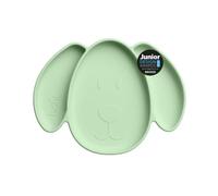 BABI® Baby Toddler Large Suction Dog Plate, Non Slip Weaning Plate, 100% Food Grade Silicone, with Stay Put Suction Ring, for Mess Free Meals! (Green)