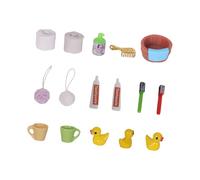 BABIBAOBEI 1/12 Scale Doll House Bathroom Accessories Set Miniature Toothbrush Toothpaste Cleaning Ball with Realistic Detail Miniature Bathroom Set