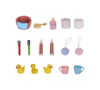 BABIBAOBEI 1/12 Scale Doll House Bathroom Accessories Set Miniature Toothbrush Toothpaste Cleaning Ball with Realistic Detail Miniature Bathroom Set