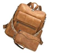 BABIBAOBEI 14inch Women's Backpacks Purses Multipurpose Design Handbags Shoulder Bags PU Leather Travel Bags Set 2Pieces Women's Purses