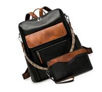 BABIBAOBEI 14inch Women's Backpacks Purses Multipurpose Design Handbags Shoulder Bags PU Leather Travel Bags Set 2Pieces Women's Purses