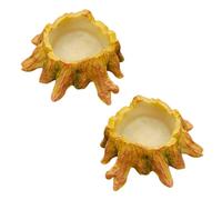 BABIBAOBEI 2pack Aesthetic Wood Texture Volcanoes Ornaments for Reptiles Tanks Enhancing Visual Appeal and Pet Comfortable Sun Shelter for Reptiles