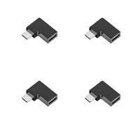 BABIBAOBEI 4-Pack Angled USB C To Adapter 2A Rapid Charging 480Mbps Speed Space-Saving ABS Metal Texture Type C Female To Male Converter