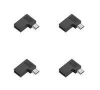 BABIBAOBEI 4-Pack Angled USB C To Adapter 2A Rapid Charging 480Mbps Speed Space-Saving ABS Metal Texture Type C Female To Male Converter