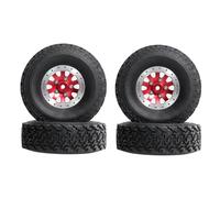 BABIBAOBEI 4Pcs Metal Locking Wheel Rims and Strong Tires Suitable for 1/16 Scale Remote Control Crawlers and Trucks Remote Control Car Metal Alloy and Tires