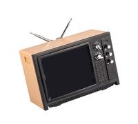 BABIBAOBEI Antique Miniature Televisions Model for Doll House Scene Setting with Life Like Knobs and Screen Display Props Accessories