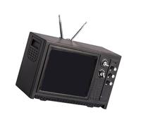 BABIBAOBEI Antique Miniature Televisions Model for Doll House Scene Setting with Life Like Knobs and Screen Display Props Accessories