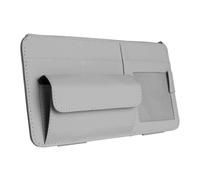 BABIBAOBEI Car Sunvisor Storage Pouches with Sunglasses Clip and Multiple Compartment for Cards Document Premium Leather Simple Clip on Car Document Organizers