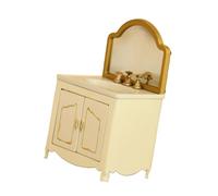 BABIBAOBEI Compact Bathroom Cabinet Metal Organizers for 1/12 Dollhouses Rooms Vintage Tiny Furniture Antique Dollhouses Furniture Drawers