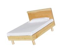 BABIBAOBEI Double Bed Model House Bed 1:12 Scale Dollhouses Tiny Bedroom Furniture and Model Displays Fabric Miniature Furniture for Dollhouses