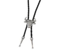 BABIBAOBEI Fashionable Adjustable Frontier Tie Metal Cattle Head Charm For Modern Styling Photo Props Adjustable PU Leather Cord Jewelry