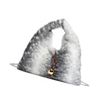 BABIBAOBEI Faux Furs Bag Evening Purse for Women Chain Strap Large Main Compartment Stylish Commuters Suitable for Women Girls Multi Functional Plush Shopper