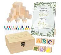 BABIBAOBEI Infant Perceptual Development Toy 78 Pcs Empty Wooden Hurdles Set Including Wooden Storage Container Promoting Safe Creative Eight Hundred Imagination Building Fun King Tree Hurdles