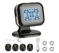 BABIBAOBEI Smart-TPMS Car Tire Pressure Alarm Monitor With 4 Sensors Display Intelligent Tyre Pressure Temperature Warning Tire Sensor Replacement Caps-gm Reset Tool Programmer Motorcycle Monitor