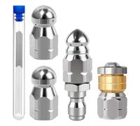 BABIBAOBEI Stainless Steel Sewer Jetter Nozzle Quick Connection and Rotating Function for 5000PSI Pressure Washers Sewer Cleaning Tool High Pressure Nozzle