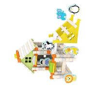 BABIBAOBEI Toddler Building Set Natural Wood Blocks Creative Play Toy Enhances Fine Motor Skills and Logical Thinking for Kids Preschool Toy