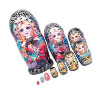 BABIBAOBEI Traditional Cultural Russian Doll 10 Layer Set with Handpainted Lacquered Wood Stacking Game Matryoshka Figure Doll Wooden Matryoshka Dolls