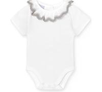 BABIDU Baby Bodysuit Short Sleeve 100% Cotton, Newborn Bodysuit with Ruffles on the Neck, Breathable Soft and Hypoallergenic Fabric for Sensitive Skin, Unisex Baby and Girl Clothing, Basic Summer